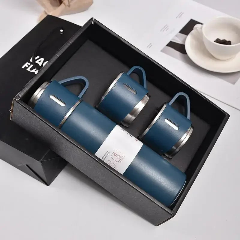 🥂🔥 Θερμός 500ml Σετ | 🖤 Business Style Design | ❄️🔥 Ανοξείδωτο 304 | 👩❤️👨 Ζευγάρια / Δώρο / Γραφείο