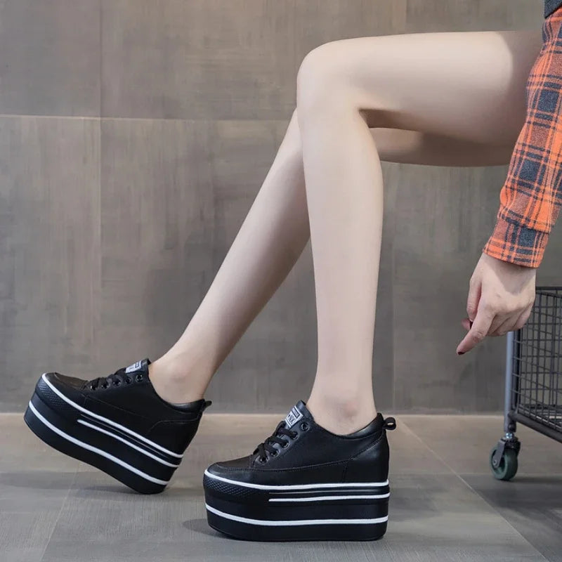 👠✨ Fujin – Γυναικεία Παπούτσια από Γνήσιο Δέρμα με Ψηλό Χοντρό Τακούνι & Πλατφόρμα 10.5cm ✨👠