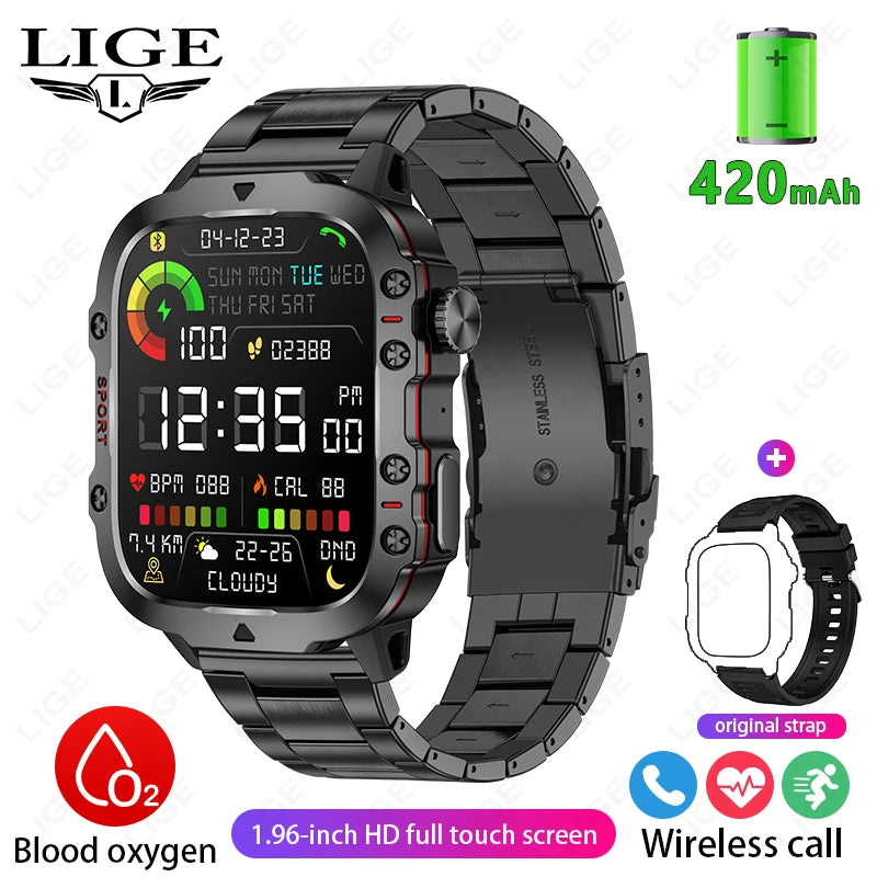 🛡️ LIGE 2025 Outdoor Military Smartwatch – Η απόλυτη ισχύς στον καρπό σου! 🛡️