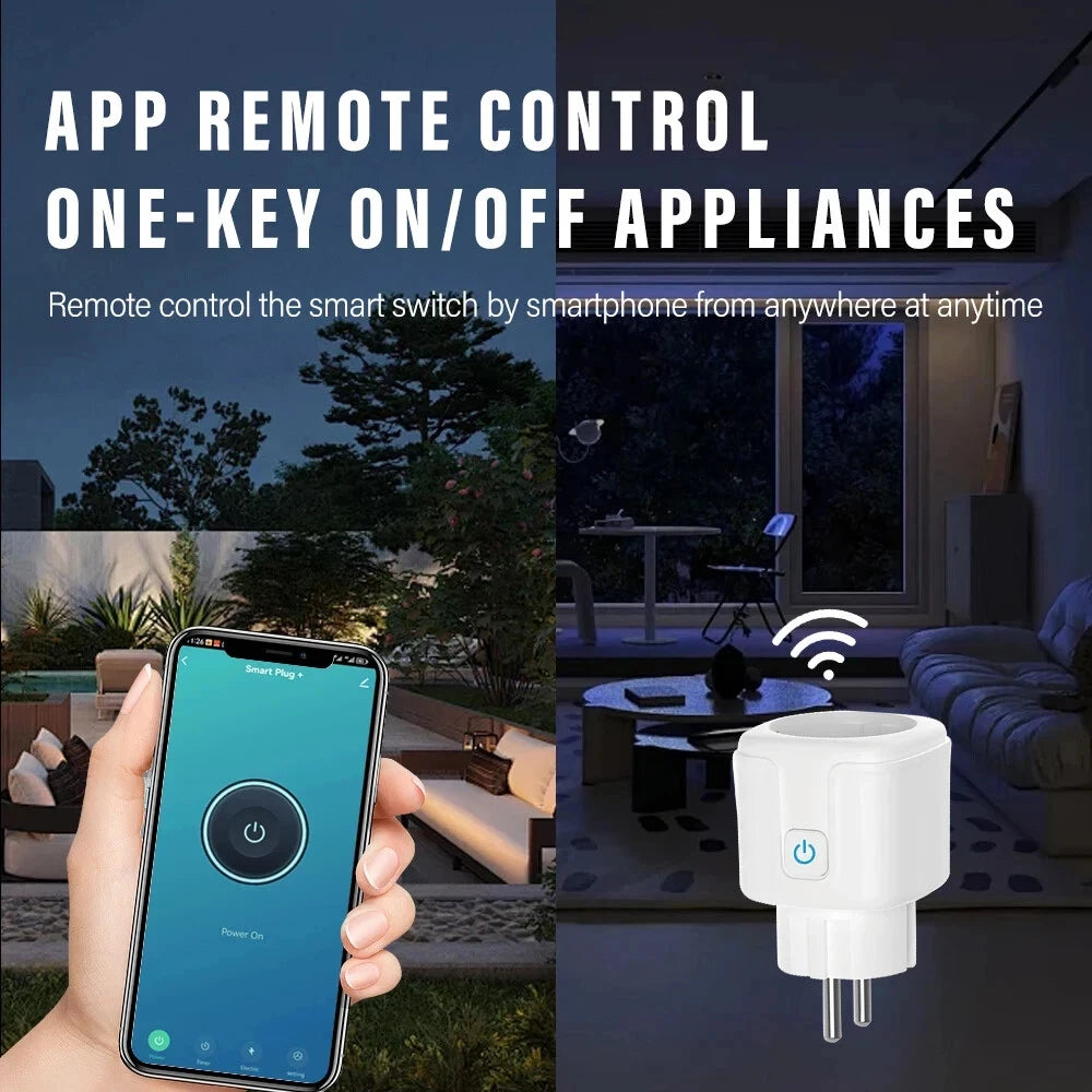 🔌📱 EU Tuya WiFi Smart Plug 16A/20A – Έξυπνη Πρίζα με Power Monitor, Timer & Voice Control ⚡ Συμβατή με Alexa & Google Home