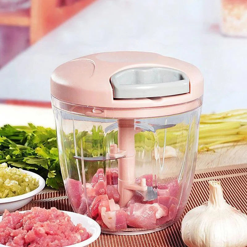 🔪🥕 Χειροκίνητο Μηχανικό Μπλέντερ 500ml/900ml – Πολυκόφτης Σκόρδου, Κρεμμυδιού & Λαχανικών