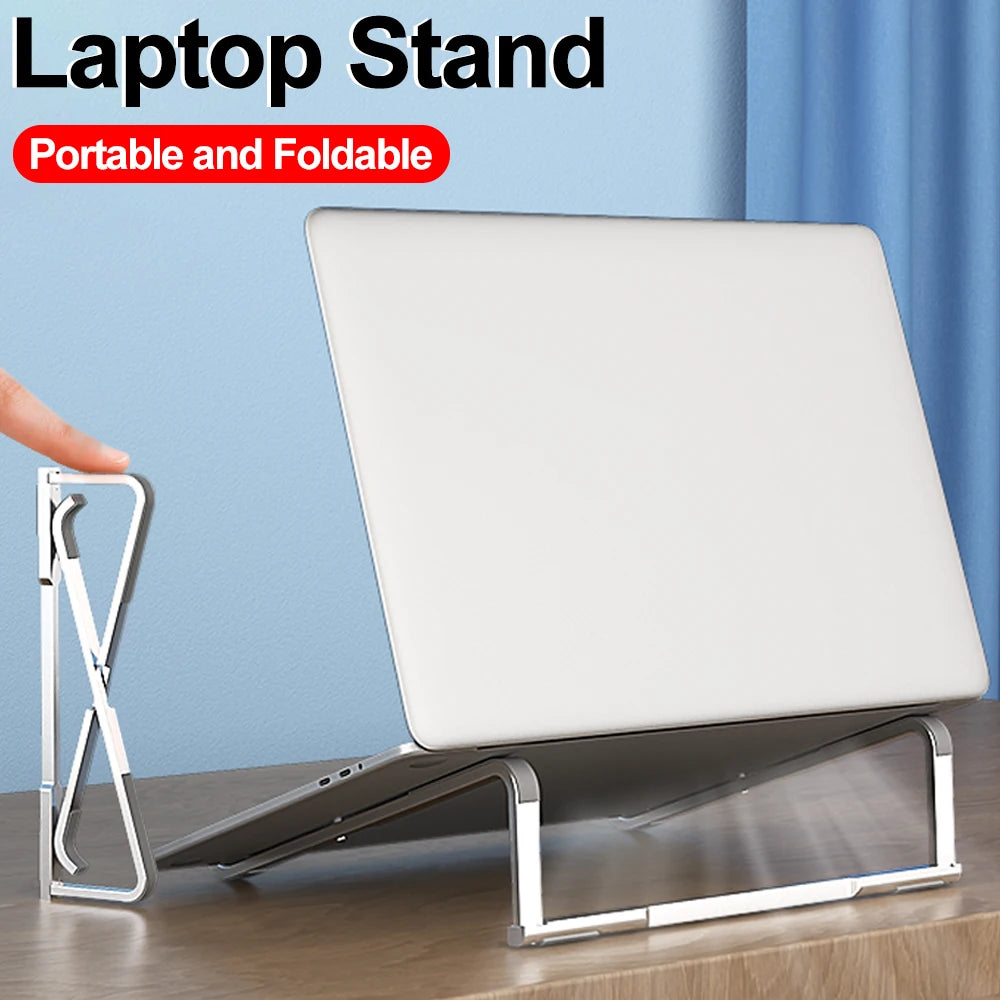 💻✨ Φορητή & Αναδιπλούμενη Βάση Laptop – Αλουμινένια με Τριγωνικό Design 🎯