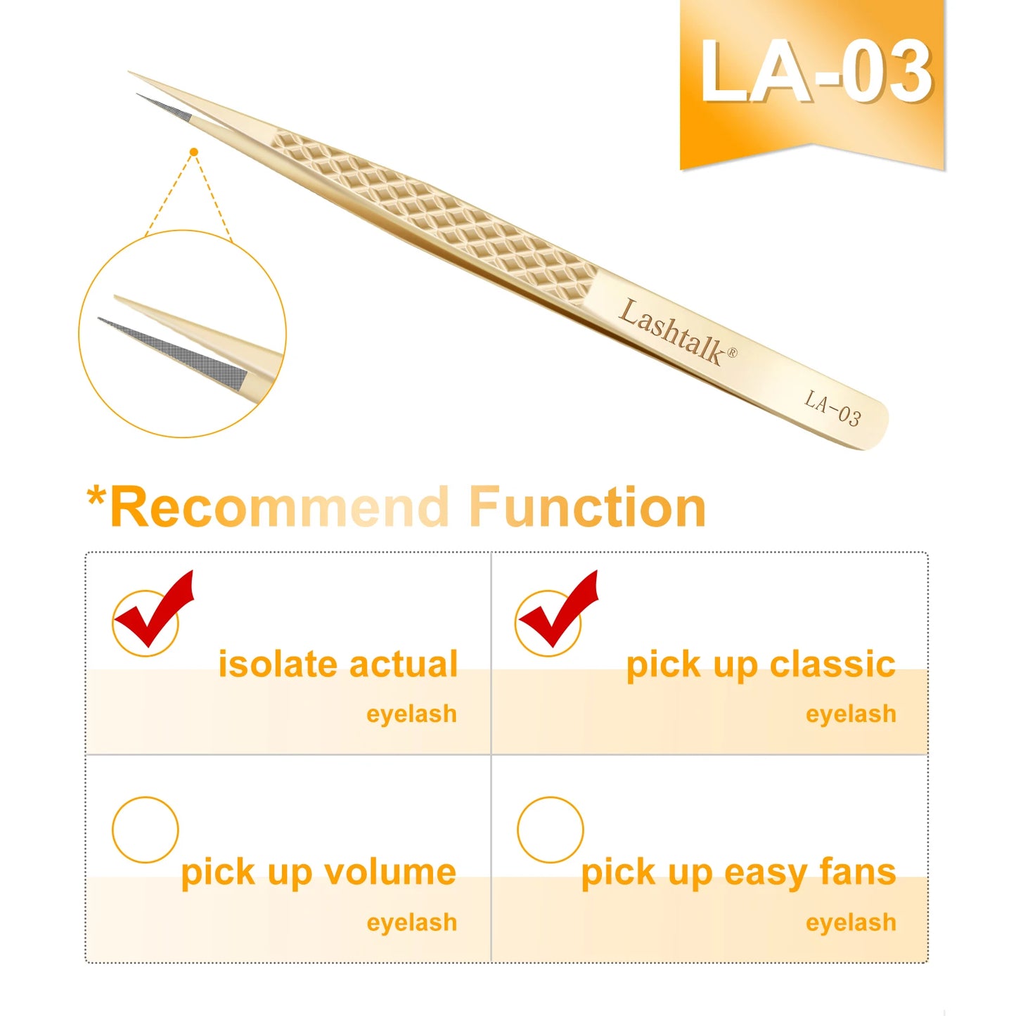 ✨ Lashtalk Precision Fiber Tip Tweezer – Premium Λαβίδα για Eyelash Extensions με Diamond Grip ✨