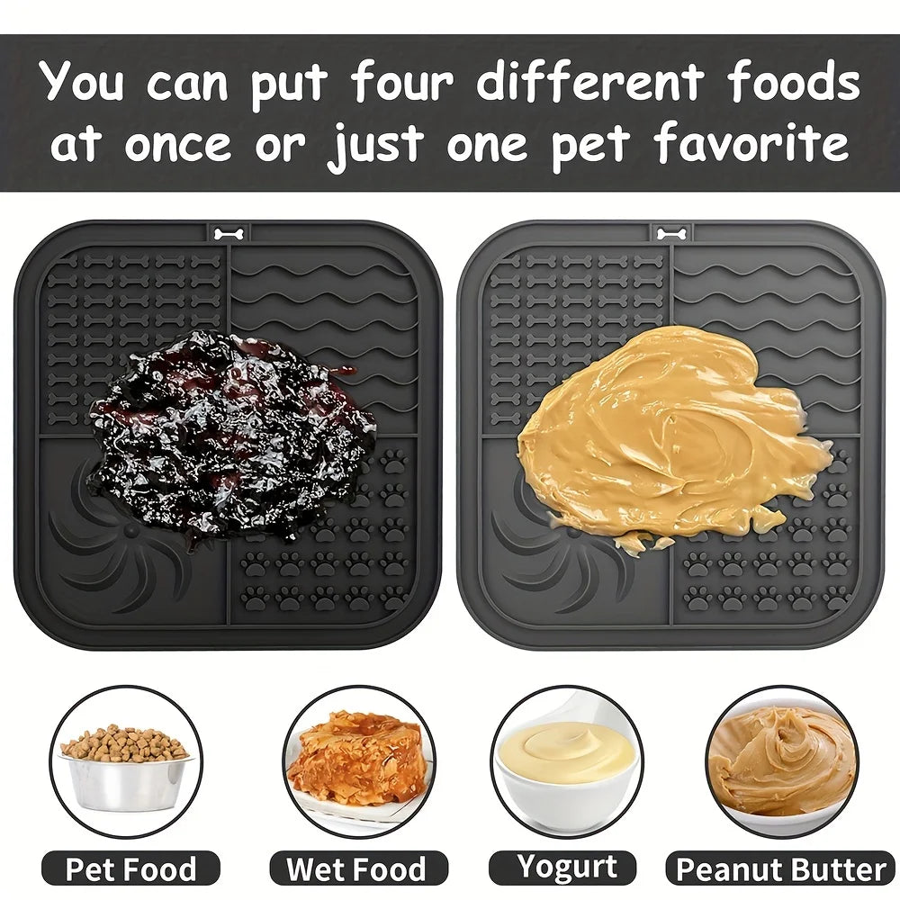 Silicone Lick Mat 🐶🍽️ | Slow Feeder & Distraction Pad 🛁 | Suction Base 🧲 | For Training & Bath Time ✅
