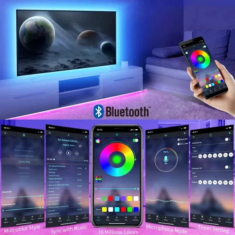 🌈💡 RGB LED Strip Light – SMD 5050 USB με APP & Remote Control 📱✨ Για TV, Σαλόνι & Υπνοδωμάτιο
