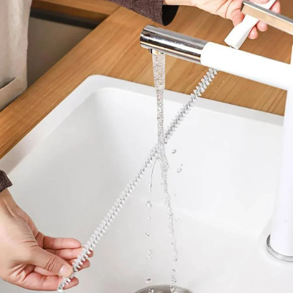 🧹🚰 Βούρτσα Καθαρισμού Αποχέτευσης Νεροχύτη – Ευέλικτο Εργαλείο για Μπάνιο & Κουζίνα ✨