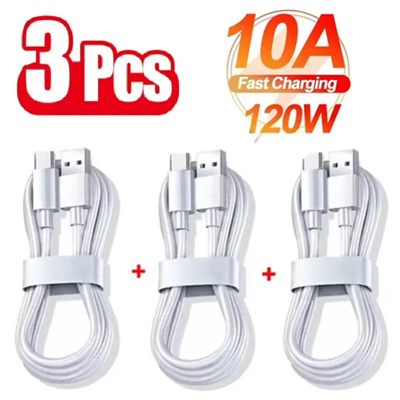 ⚡ 3PCS USB Type-C Καλώδιο 100W 10A – Super Fast Charging & Data Sync