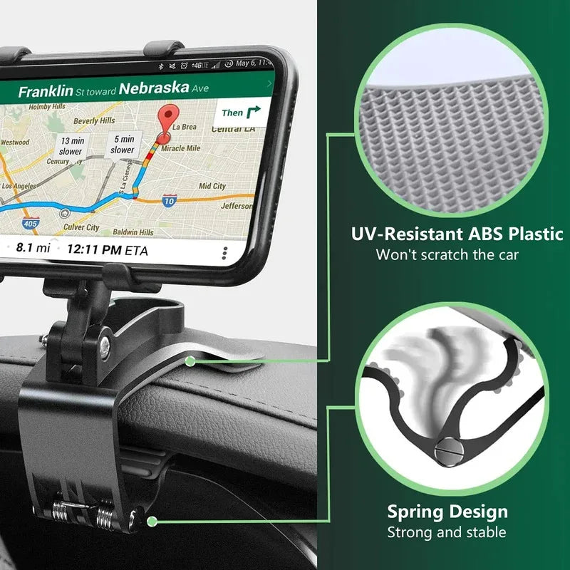 🚗📱 Universal Βάση Κινητού Αυτοκινήτου – Dashboard / Καθρέφτης 🔄 Περιστροφή 360° για iPhone & Smartphones