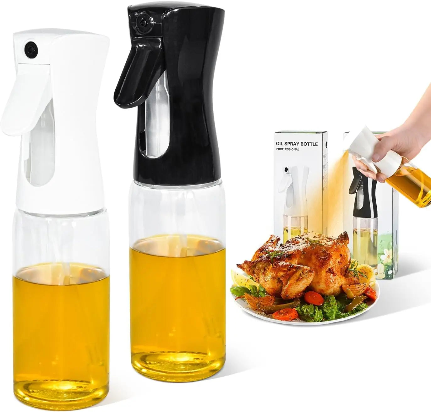 🫒✨ Olive Oil Mister – Γυάλινο Μπουκάλι Ψεκασμού για Μαγειρική 🍳 Air Fryer & Kitchen Accessory