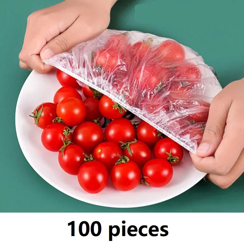 🥗✨ 100τμχ Ελαστικά Καλύμματα Τροφίμων – Επαναχρησιμοποιούμενα & Μιας Χρήσης Stretch Lids 🍱