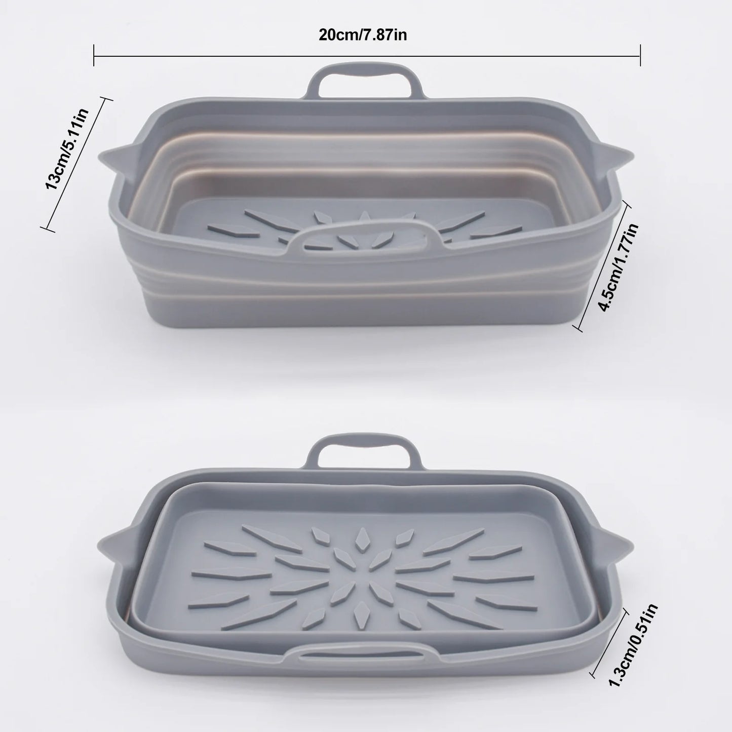 🍕 Ορθογώνιο Σκεύος Σιλικόνης για Air Fryer & Φούρνο – Αντικολλητικό & Επαναχρησιμοποιήσιμο | Ιδανικό για Πίτσες, Γλυκά & Grill