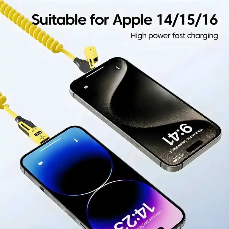 🔌⚡ 4-in-1 Spring Data Cable – Γρήγορη Φόρτιση & Απόλυτη Ευελιξία! ⚡🔌 65W | 6A | Retractable USB Type-C | Compatible with iPhone 15/14/13/12 & More