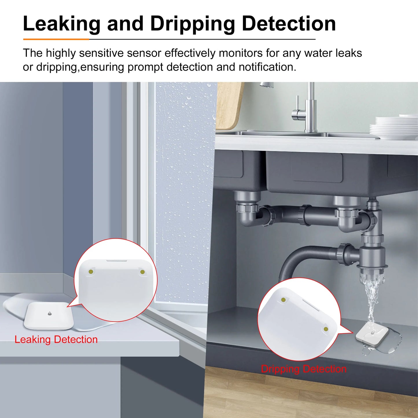 💧 GIRIER ZigBee 3.0 Water Leak Sensor | Ανιχνευτής Διαρροής Νερού | IP66 Αδιάβροχος | Smart Home Security