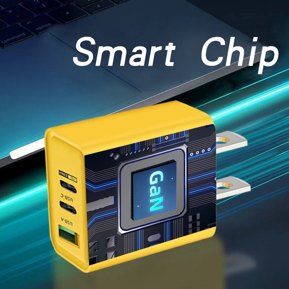 ⚡🔋 65W GaN USB PD Charger – Φορτιστής 3 Θυρών για Γρήγορη Φόρτιση 📱💻
