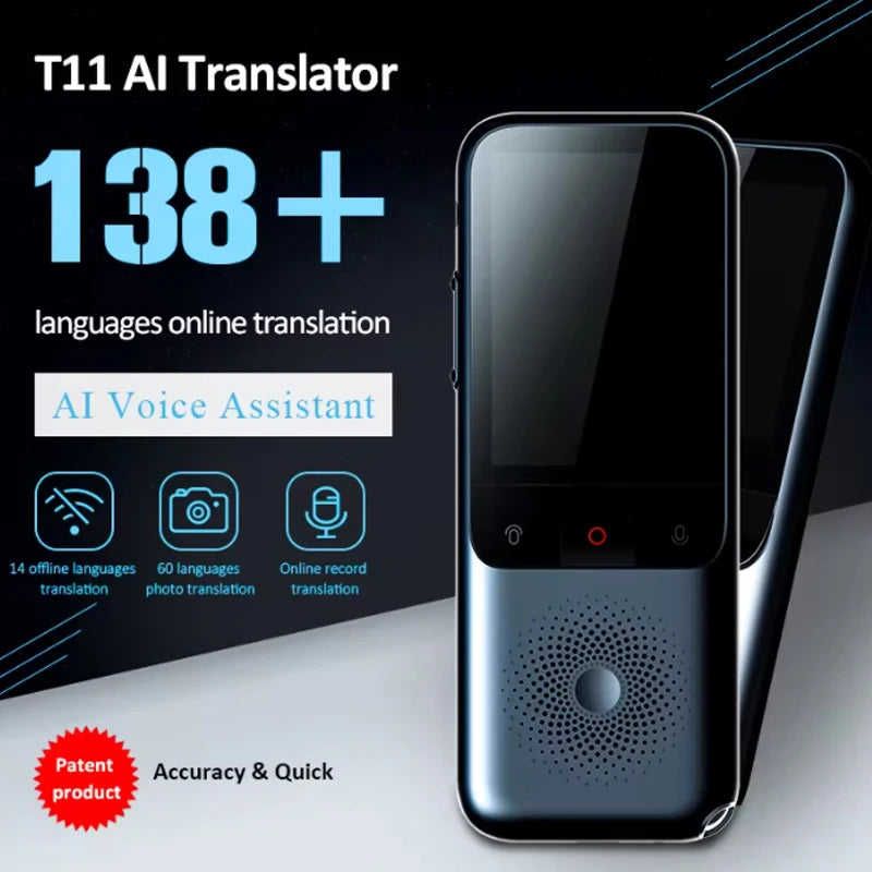 🌍 T11 Portable Audio Translator – 138 Γλώσσες, Online & Offline