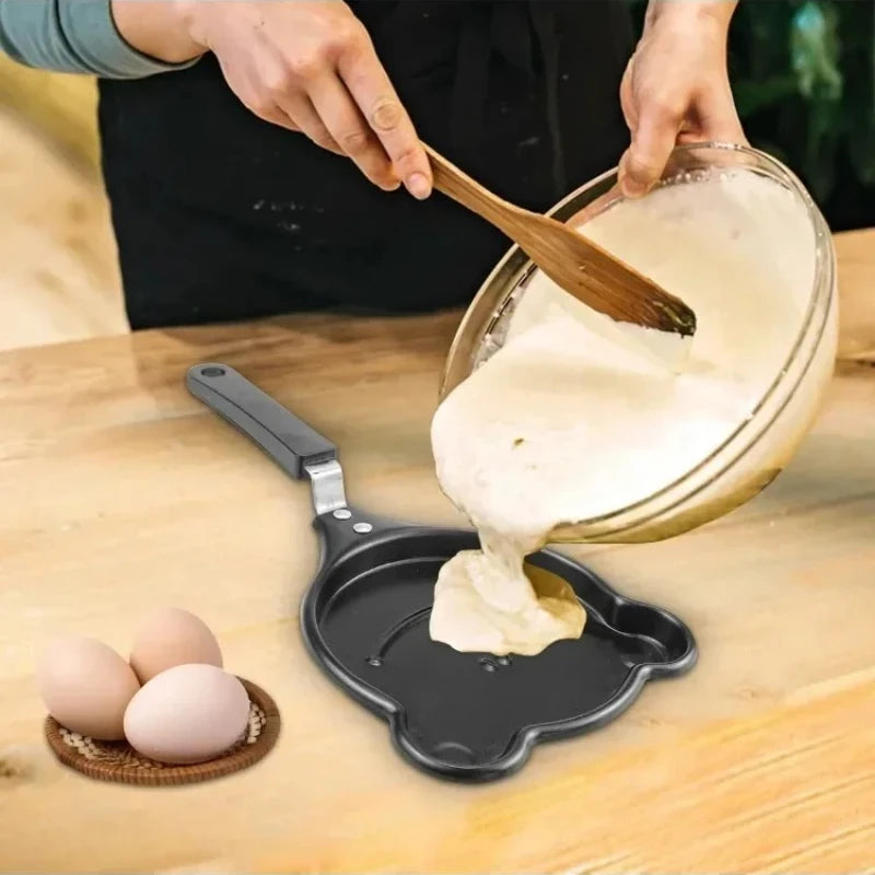 🍳 Δημιουργικό Μίνι Τηγάνι Ομελέτας – Καρδιά ❤️ Αστεράκι ⭐ Λουλούδι 🌸 & Βατραχάκι 🐸 | Αντικολλητικό Pancake/Egg Mold