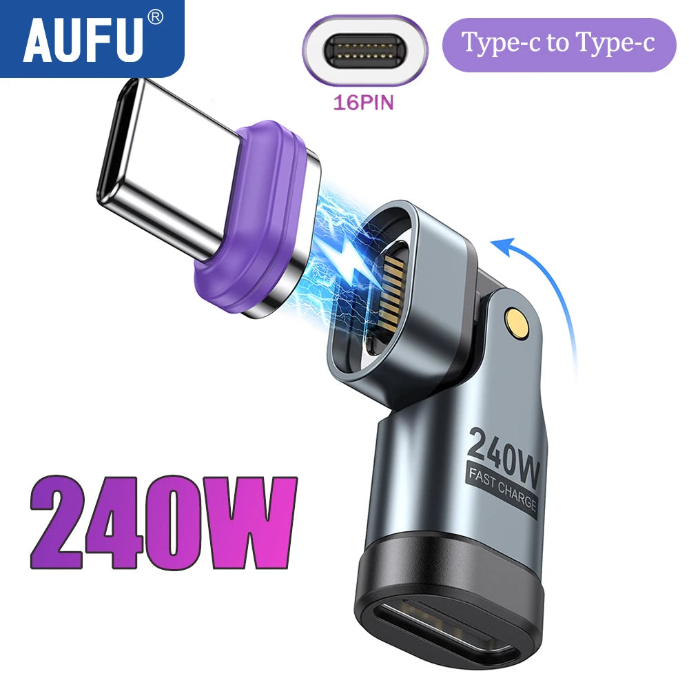 🔌 AUFU 240W Magnetic Type-C to Lightning Adapter – 16Pin USB-C Converter