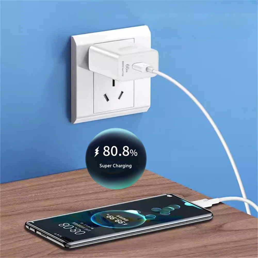 ⚡🔌 6A 66W Super Fast Wall Charger – EU/US Plug για Huawei, Honor & Nova Series