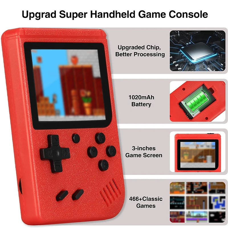 Retro Mini Console 🎮 | 8-Bit Handheld 🕹️ | 400 Built-in Games 💾 | AV Out 📺 | Gameboy Style 🔄