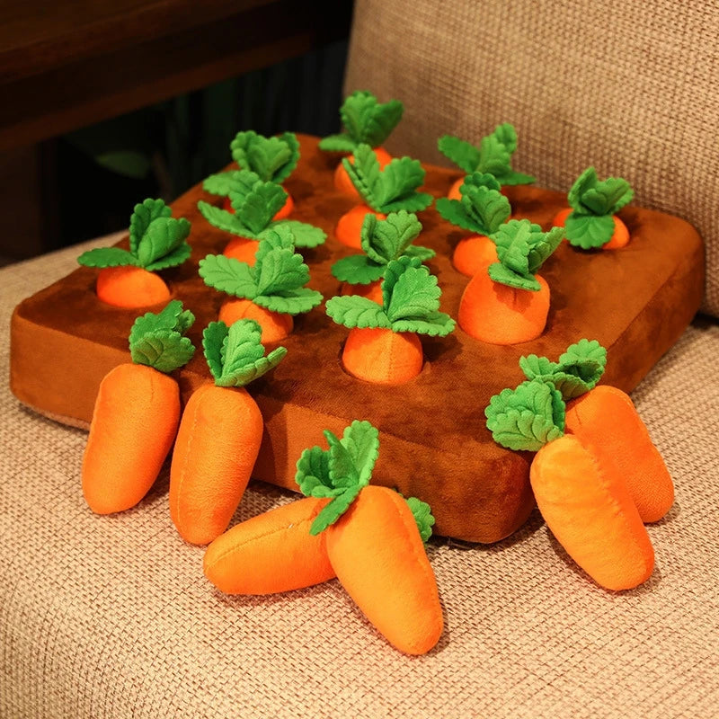 Dog Carrot Puzzle Toy 🥕🐶 | 2-in-1 Plush + Nosework Game 🎯 | Interactive & Non-Slip 🧩 | For Aggressive Chewers 💪