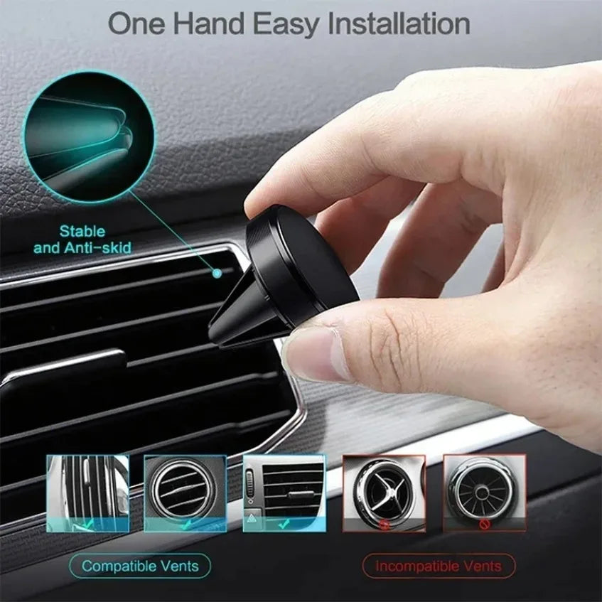 🚗🧲 Μαγνητική Βάση Κινητού Αυτοκινήτου – Air Vent Mount 📱 Για MagSafe iPhone 16/15/14/13/12, Samsung, Xiaomi & Universal Smartphones