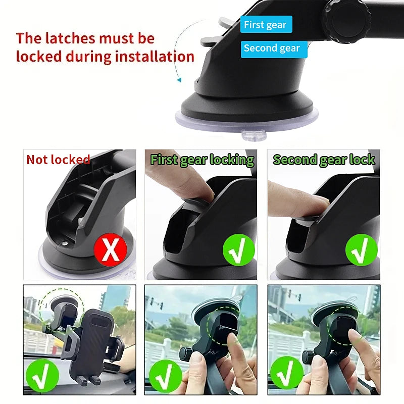 🚗📱 Universal Car Phone Holder – Σταθερό & Ευέλικτο σε Κάθε Διαδρομή! 📱🚗 360° Rotation | Windshield & Dashboard Mount | Strong Suction Cup