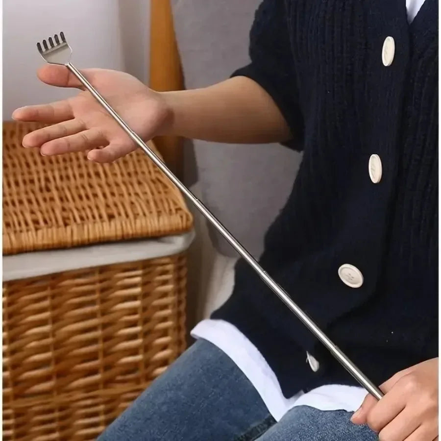 ✨ Practical Telescopic Pocket Scratching Massage Kit – Ανοξείδωτο Επεκτεινόμενο Scratcher Χεριού με Pen Clip 🖊️🖐️