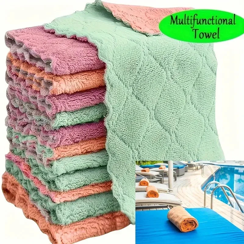 🧽✨ Microfiber Kitchen Towels – Απορροφητικά & Ανθεκτικά για Κάθε Καθαριότητα! ✨🧽 5/10/20pcs | Ultra-Fine Fiber | Soft & Stain-Removing Cloth Set