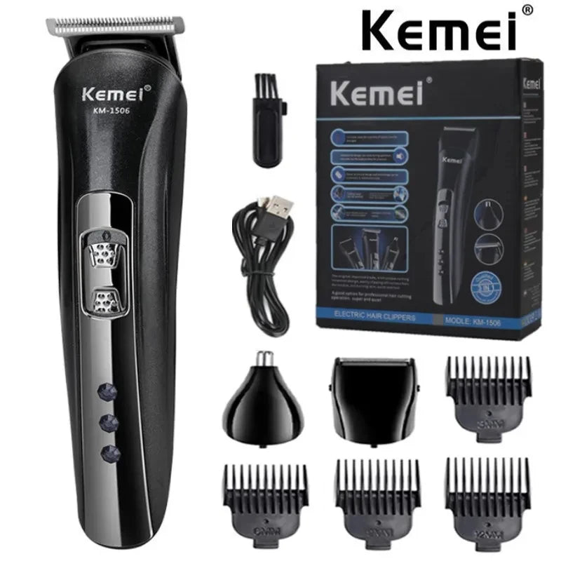 🧔✨ Kemei KM-1506 3 σε 1 – Ηλεκτρική Ξυριστική Μηχανή & Trimmer με USB Φόρτιση ⚡