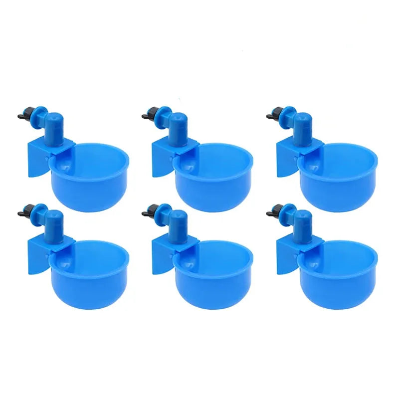 6pcs Chicken Drinker Cups 🐔💧 | Auto Water Feeder 🛠️ | For Chicks, Ducks & Poultry 🦆 | Easy Install Plastic ✅