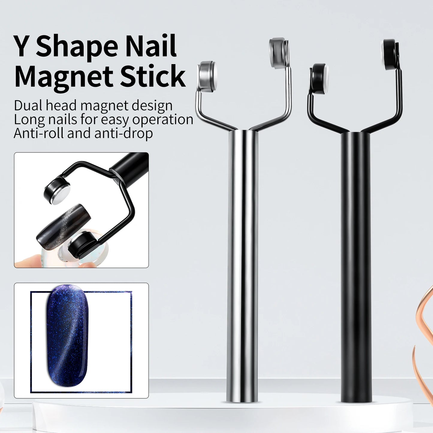 🧲✨ Y-Shaped Magnetic Stick – Cat Eye Nail Art Tool 3 σε 1 για Εντυπωσιακό Μανικιούρ 🎯