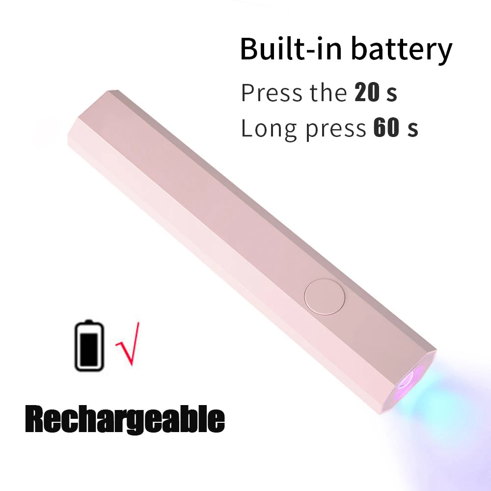 💅💡 YIKOOLIN Mini Handheld UV Nail Lamp – Επαγγελματική Φορητή Λάμπα Νυχιών για Γρήγορο Στέγνωμα Gel Polish