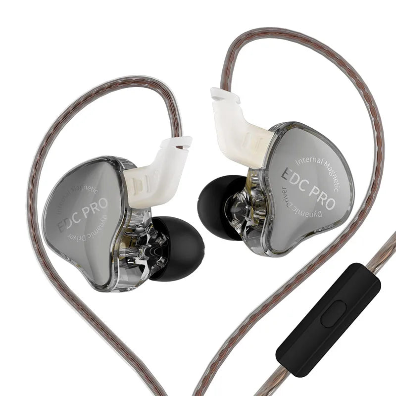 KZ EDC Pro HiFi In-Ear Headphones with Microphone – 3.5mm, Detachable Cable & Dynamic Driver