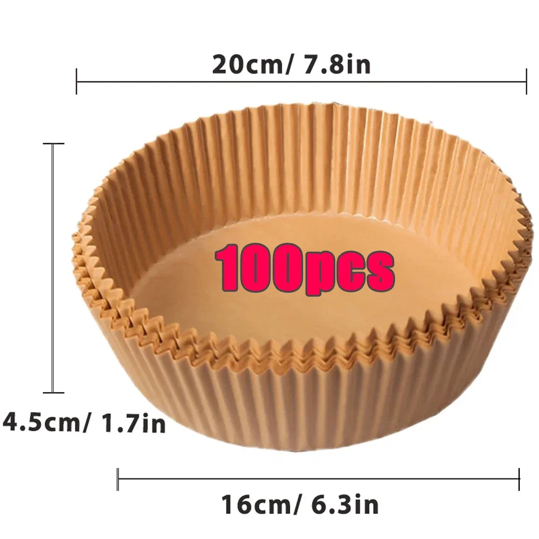 🍩🔥 Disposable Air Fryer Paper Liners – Καθαρό Μαγείρεμα Χωρίς Κόπο! 🔥🍩 50/100pcs | 16cm | Round/Square | Food-Grade Non-Stick Baking Papers