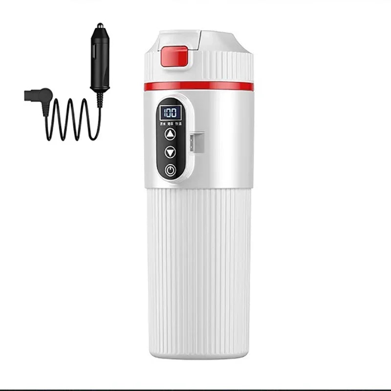 🚗☕ 500ml Ηλεκτρικό Θερμός Αυτοκινήτου | Car Heating Cup με LCD Οθόνη & Ρυθμιζόμενη Θερμοκρασία 🔥 | 12V/24V In-Car Kettle
