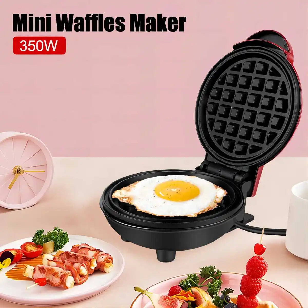 🧇✨ Mini Waffle Maker – Πολυλειτουργική Ηλεκτρική Συσκευή για Βάφλες, Τοστ & Γλυκά 🍓 Ιδανική για πρωινά χωρίς κόπο – σε μικρές κουζίνες, φοιτητικά σπίτια ή στο γραφείο!