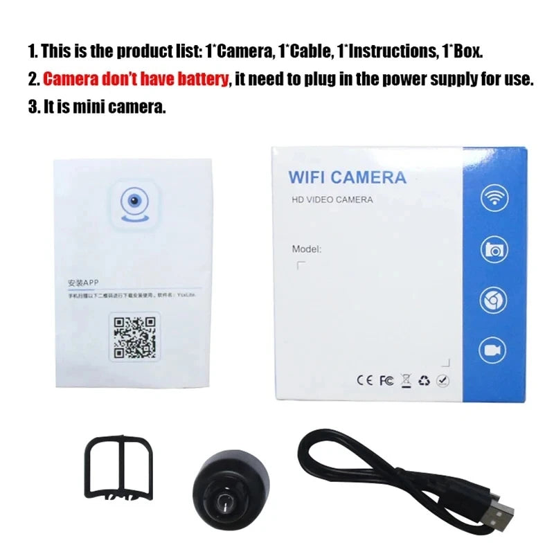 📹🔒 1080P HD Mini WiFi Κάμερα – Ασύρματη Night Vision X5 🎥 Για Σπίτι, Παιδιά & Κατοικίδια