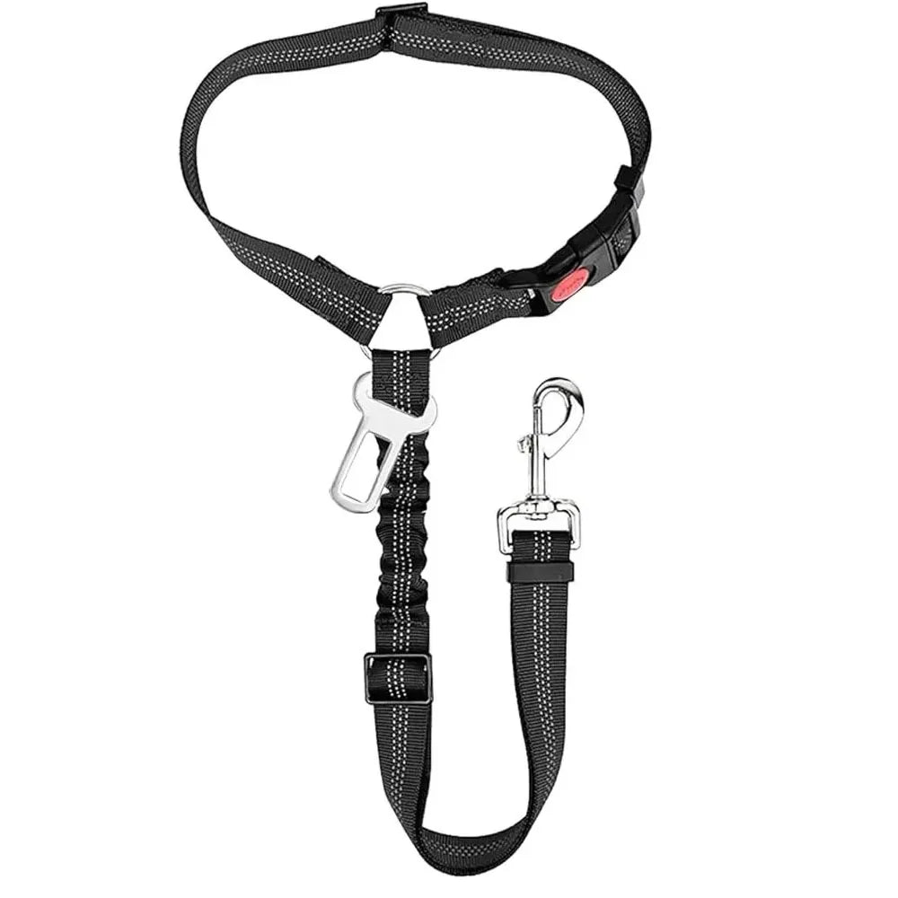 🚗🐶 2-in-1 Dog Car Seatbelt – Ρυθμιζόμενη Ζώνη Ασφαλείας με Κλιπ & Δέσιμο στο Προσκέφαλο ✨🛡️ Οδήγηση με ασφάλεια και ηρεμία – για μικρούς & μεγάλους σκύλους!