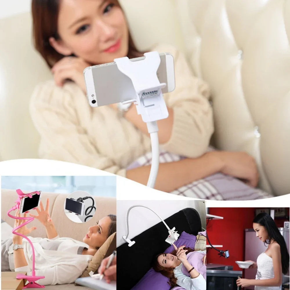 📱🛋️ Lazy Bedside & Desktop Bracket – Ευλύγιστη Βάση Κινητού με Μακρύ Βραχίονα 360° 🔄
