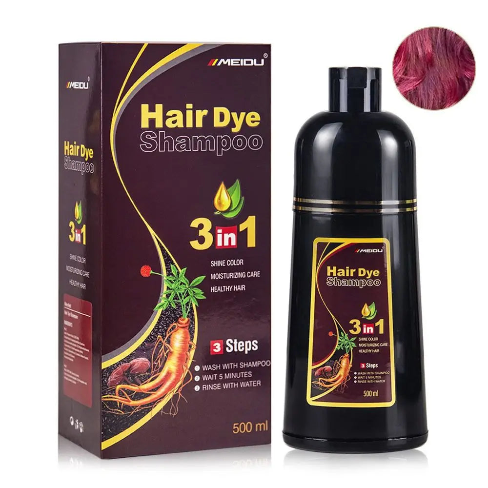 💇♀️🌿 Meidu 3-in-1 Instant Coloring Shampoo – Φυσική Βαφή & Περιποίηση Μαλλιών 🎯