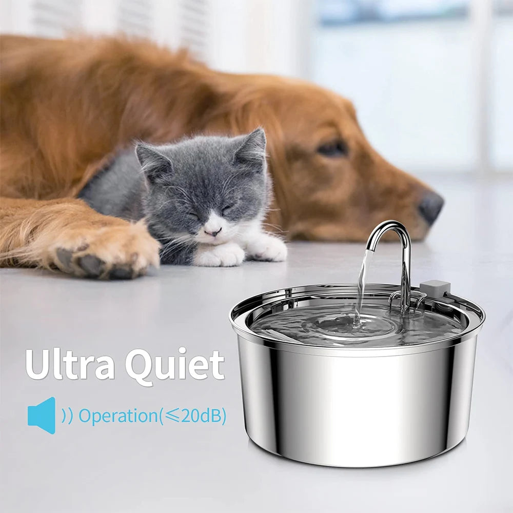 💧🐾 Stainless Steel Smart Water Fountain – Αυτόματη Σιντριβάνι Ποτίστρα για Γάτες & Σκύλους με Φίλτρο & USB ✨🐶🐱 Καθαρό, φρέσκο νερό όλη μέρα – αθόρυβη λειτουργία & ανοξείδωτη αντοχή!