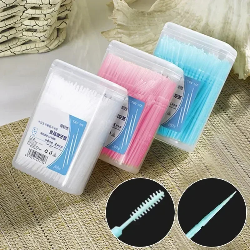 🦷✨ Portable Ultra Fine Toothpick – Διπλής Κεφαλής Οδοντογλυφίδες σε Οικογενειακή Συσκευασία (200τμχ) 🎯