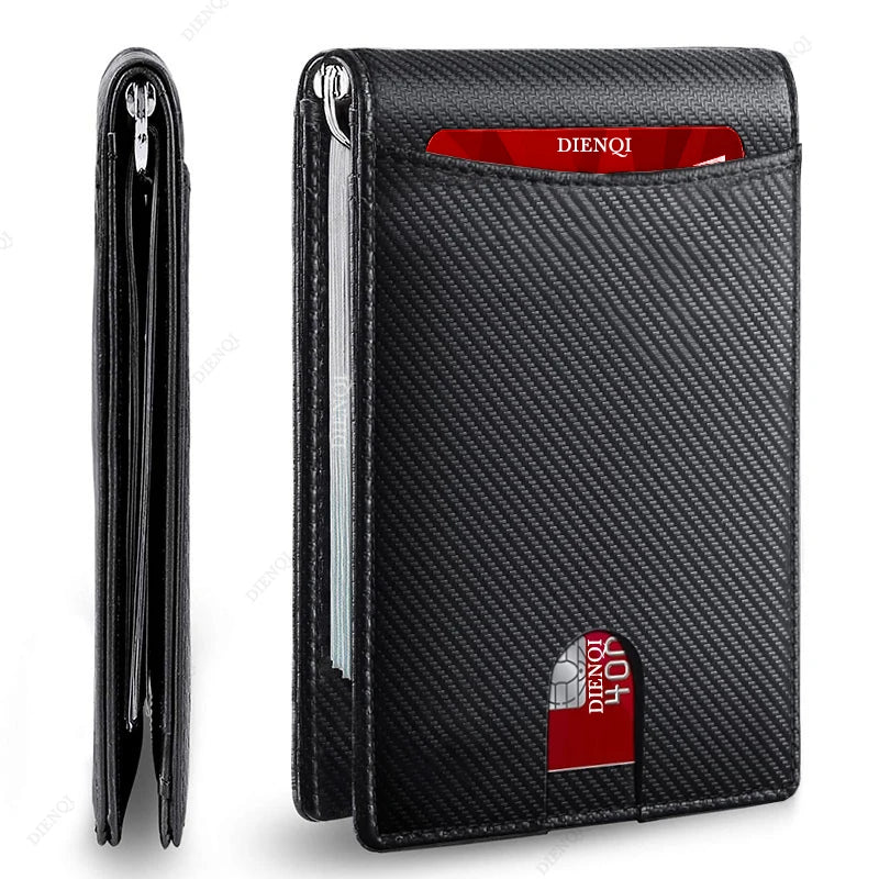 👛🕴️ Ανδρικό Slim Πορτοφόλι – Συνθετικό Δέρμα, RFID Blocking & Money Clip 💳💵