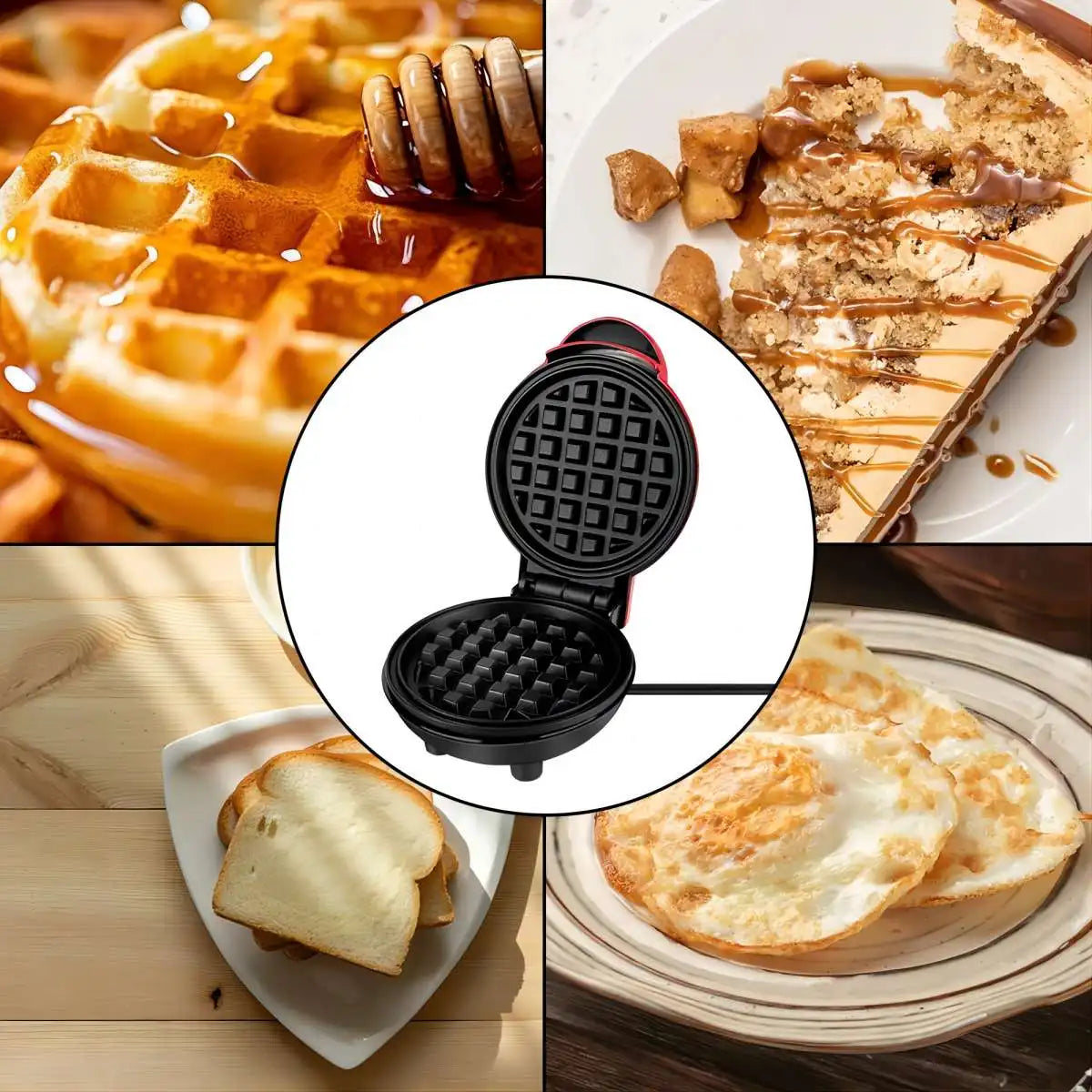 🧇✨ Mini Waffle Maker – Πολυλειτουργική Ηλεκτρική Συσκευή για Βάφλες, Τοστ & Κέικ 🍓 Απόλαυσε τέλειες βάφλες και σνακ στο λεπτό – ιδανικό για μικρές κουζίνες & φοιτητικά σπίτια!