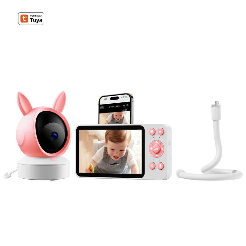📹👶 DANMINI 5” – TuyaAPP Baby Monitor με Ασφάλεια & PTZ Κάμερα Η απόλυτη λύση για ήσυχους και ασφαλείς γονείς – δες το μωρό σου από παντού! 🍼💖