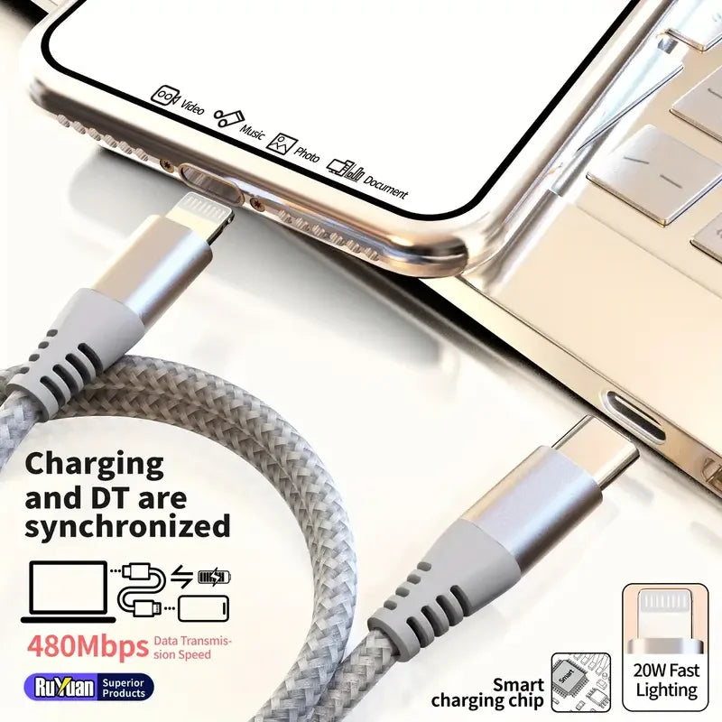 ⚡📱 LAIHONEN MFI Certified Cable – Type-C to Lightning Ταχεία Φόρτιση & Data Sync 🎯