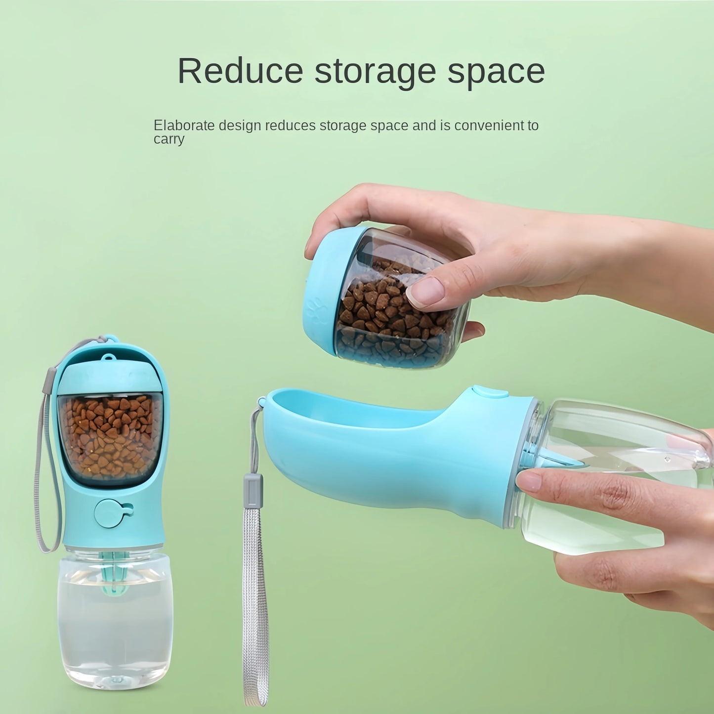 Portable Pet Water Bottle 🐾💧 | 2-in-1 Food & Water Container 🥣 | For Dogs & Cats 🐶🐱 | Travel Feeder 🚗🌿