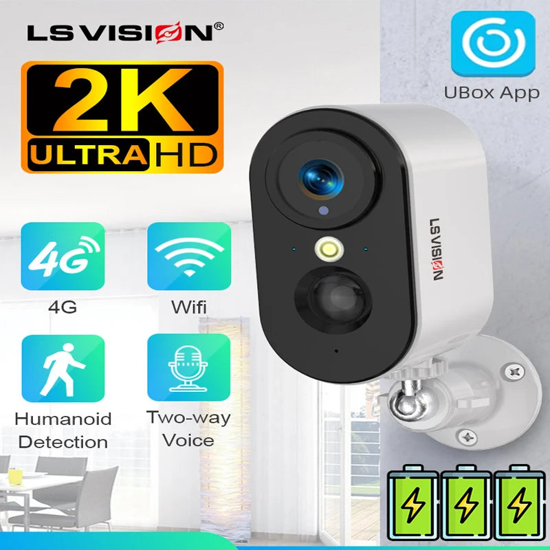 📹🔒 LS VISION 2K 5MP 4G SIM & WiFi Κάμερα Ασφαλείας με Μπαταρία 5200mAh Απόλυτη προστασία οπουδήποτε & οποτεδήποτε – χωρίς καλώδια, χωρίς όρια! 🚀