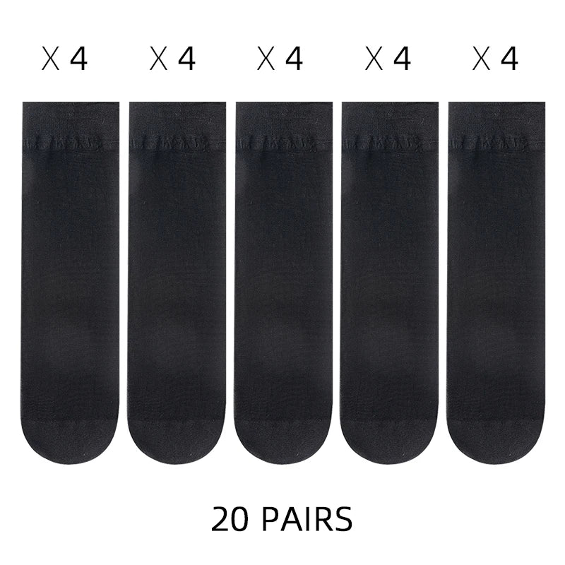 🧦✨ Σετ Διάφανα Κρυστάλλινα Καλτσάκια – Ultra Thin & Anti-Hook ✨🧦 5–20 Ζευγάρια Καλοκαιρινές Γυναικείες Κάλτσες | Crystal Silk Nylon Ankle Socks