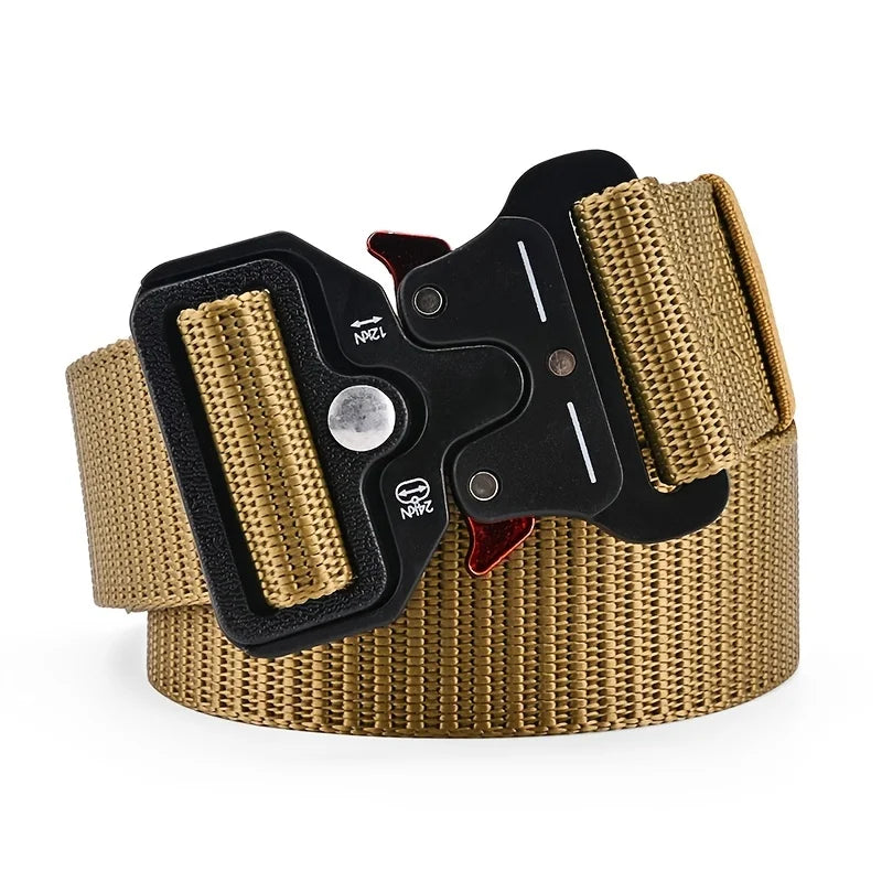 🎯🪖 Tactical Men’s Belt – Outdoor Combat & Survival Ζώνη από Nylon & Canvas με Quick Release Buckle